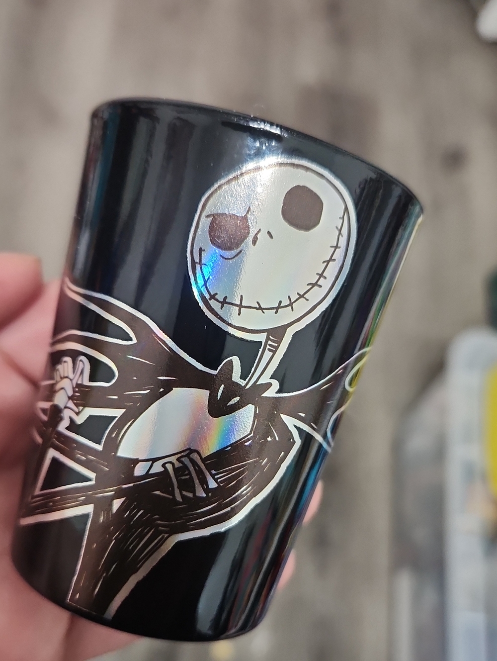Disney Jack Skellington Holographic Black Shot Glass